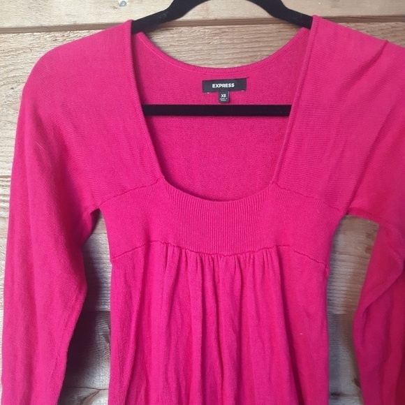 Express Minidress/Tunic Sweater with Wide Neckline - Picture 3 of 4